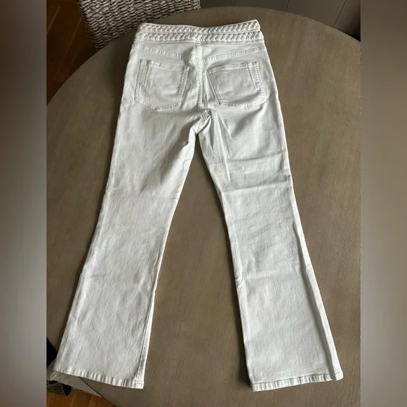 10 Crosby Derek Lam White braided Flare crop Jeans - Picture 8 of 9